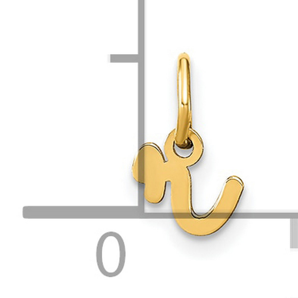 14k Yellow Gold Om Pendant, Modern Hindu Symbol, Yoga and Meditation Spiritual Charm for Women