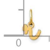 14k Yellow Gold Om Pendant, Modern Hindu Symbol, Yoga and Meditation Spiritual Charm for Women