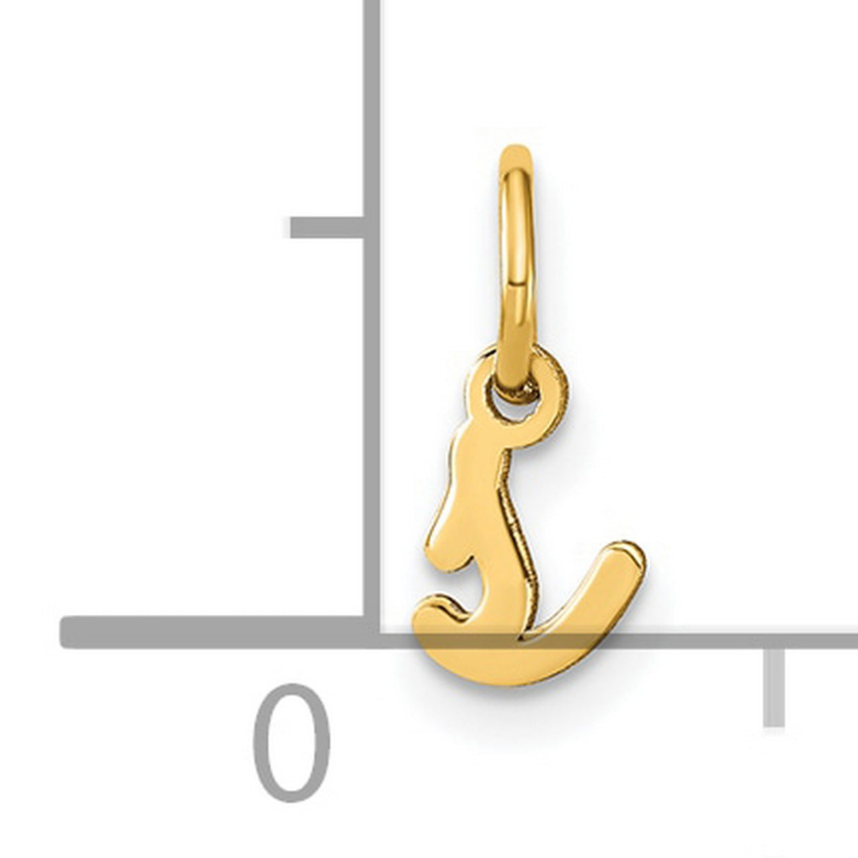 14k Yellow Gold Script Letter J Pendant, Polished Initial Charm for Women