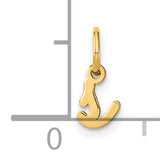14k Yellow Gold Script Letter J Pendant, Polished Initial Charm for Women