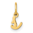 14k Yellow Gold Script Letter J Pendant, Polished Initial Charm for Women