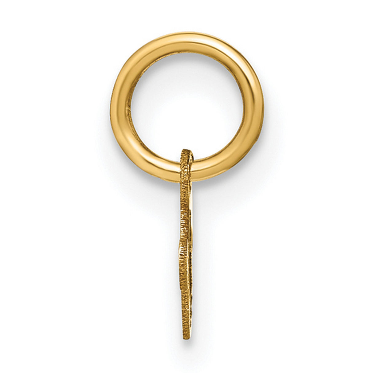 14k Yellow Gold Script Letter J Pendant Charm, Polished Alphabet Initial Jewelry for Women