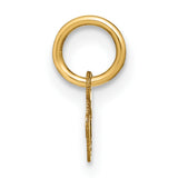 14k Yellow Gold Script Letter J Pendant Charm, Polished Alphabet Initial Jewelry for Women