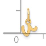 14k Yellow Gold Script Letter J Pendant Charm, Polished Alphabet Initial Jewelry for Women