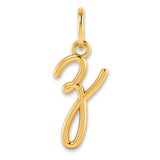 14k Yellow Gold Script Initial Pendant with Cursive Letter Y Design for Women