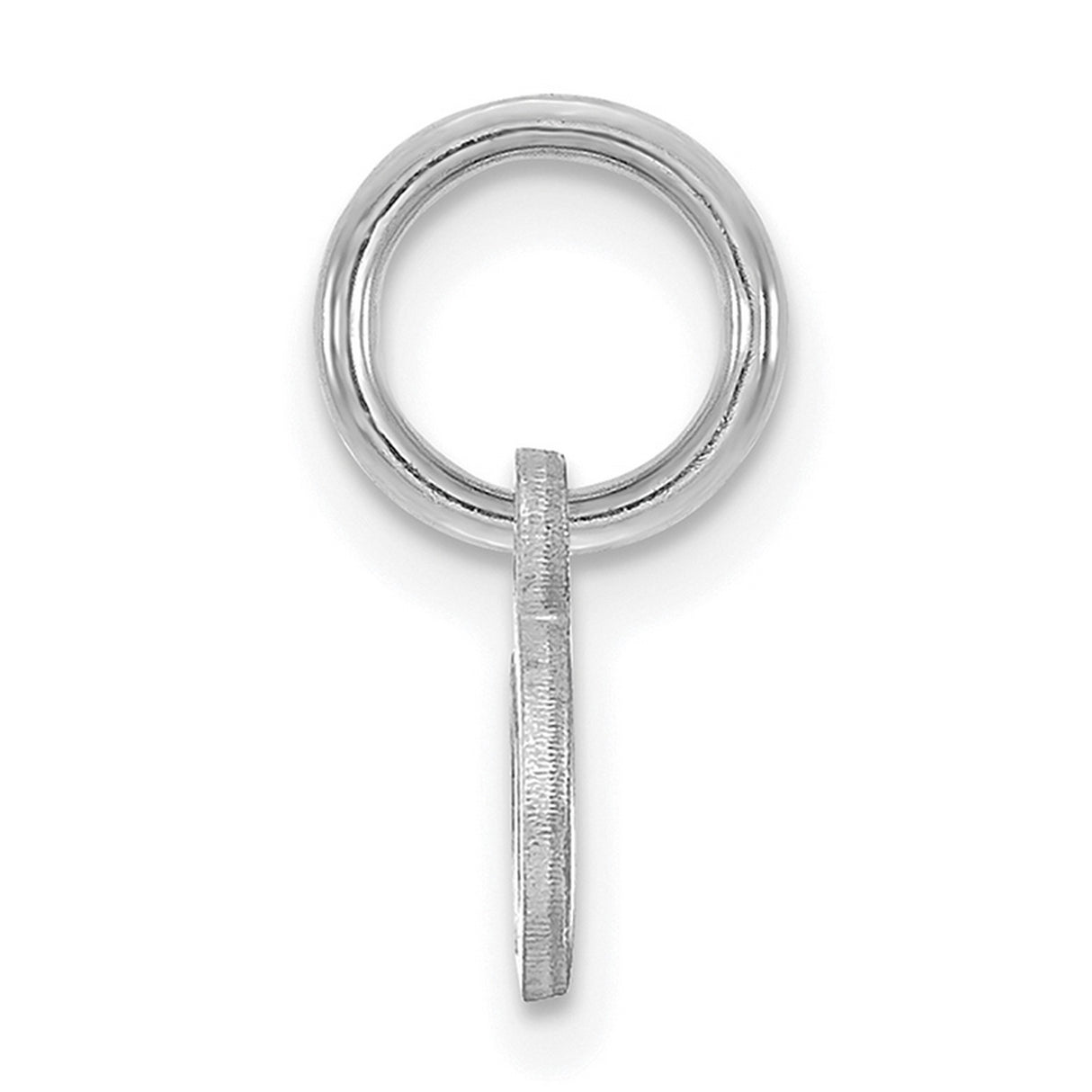 14k White Gold Greek Lowercase Omega Letter Charm Pendant, Polished Symbol of Eternity
