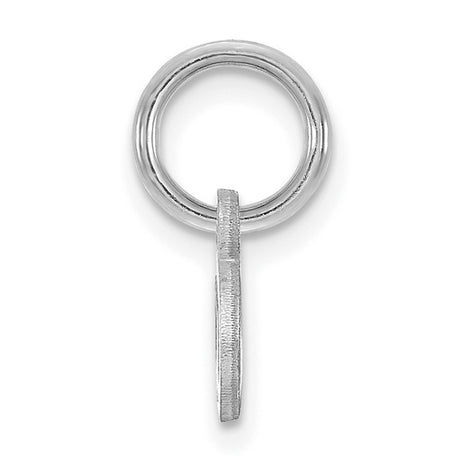 14k White Gold Greek Lowercase Omega Letter Charm Pendant, Polished Symbol of Eternity