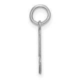 14k White Gold Letter L Pendant Charm, Script Initial Design for Women