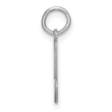 14k White Gold Letter L Pendant Charm, Script Initial Design for Women