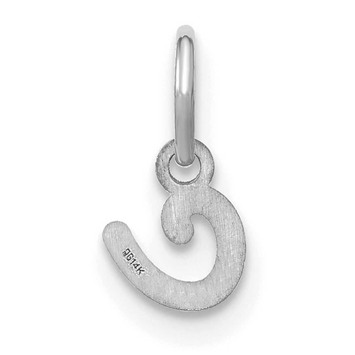 14k White Gold Script Letter E Pendant Charm, Lowercase Cursive Initial Jewelry