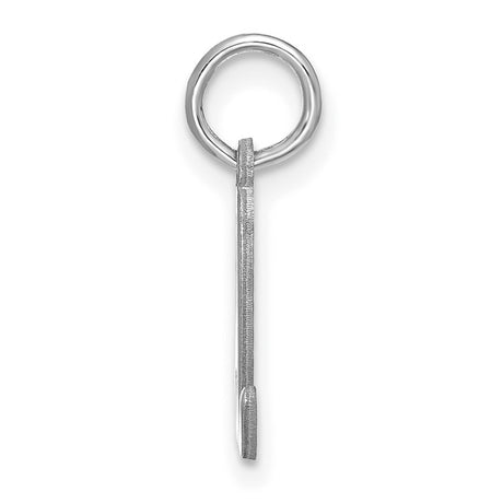 14k White Gold Letter D Pendant Charm, Polished Script Initial Design for Women