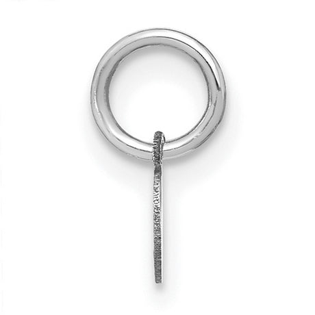 14k White Gold Cursive Letter E Pendant, Polished Script Initial Charm for Women