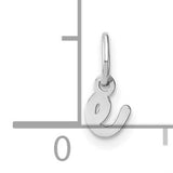 14k White Gold Cursive Letter E Pendant, Polished Script Initial Charm for Women