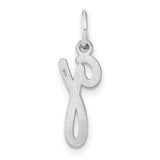 14k White Gold Script Letter G Pendant, Cursive Initial Charm for Women