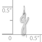 14k White Gold Script Letter G Pendant, Cursive Initial Charm for Women