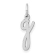 14k White Gold Script Letter G Pendant, Cursive Initial Charm for Women
