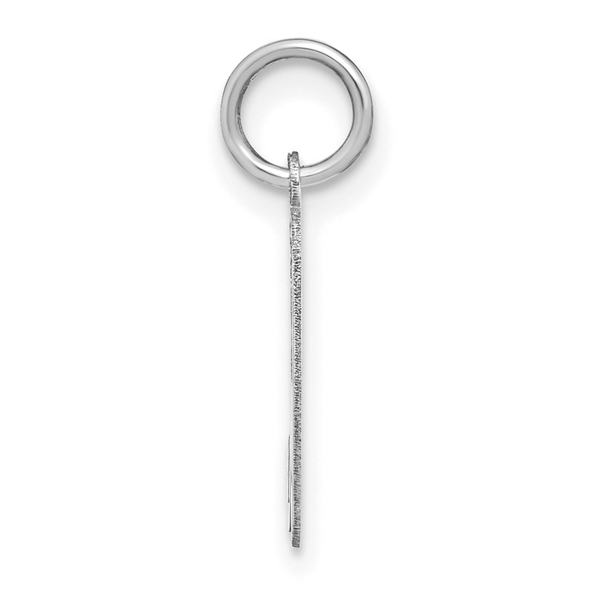 Lower case Letter H Initial Charm Pendant in Real 14k White Gold