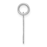 Lower case Letter H Initial Charm Pendant in Real 14k White Gold