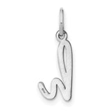 Lower case Letter H Initial Charm Pendant in Real 14k White Gold