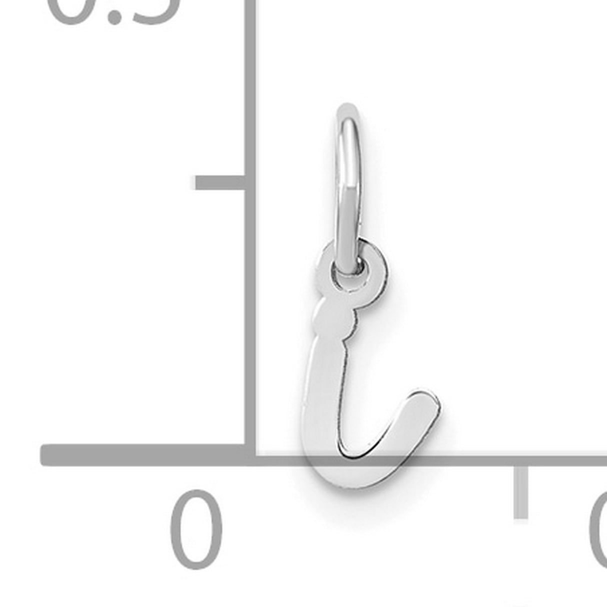 14k White Gold Letter J Pendant Charm, Dainty Lowercase Initial Jewelry for Women or Unisex Wear
