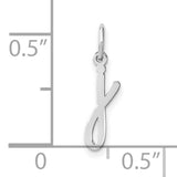 14k White Gold Letter J Pendant, Cursive Initial Charm for Women