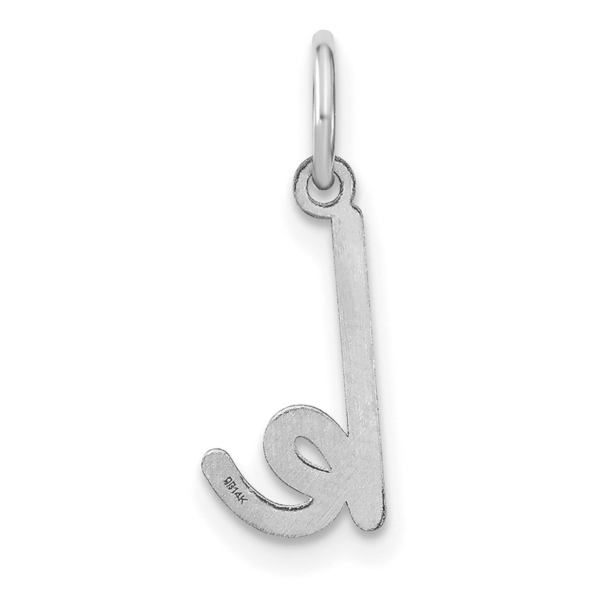 14k White Gold Letter K Pendant, Script Lowercase Initial Charm for Women