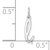 14k White Gold Script Letter L Pendant, Minimalist Initial Charm for Women