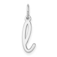 14k White Gold Script Letter L Pendant, Minimalist Initial Charm for Women