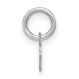 14k White Gold Script Letter N Pendant, Polished Lowercase Initial Charm for Women