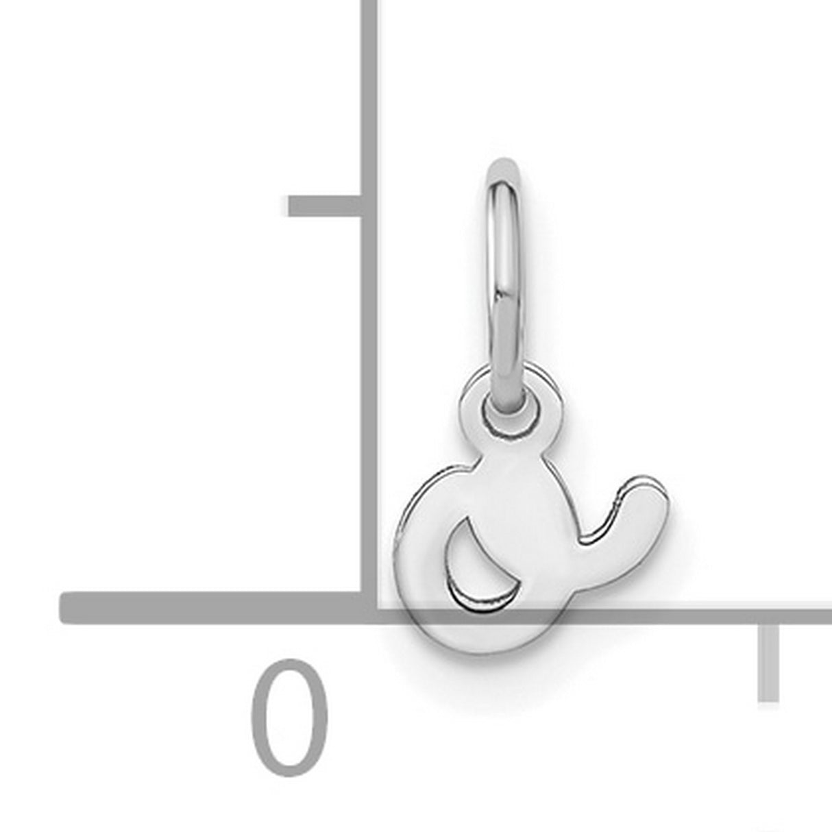 14k White Gold Ampersand Pendant Charm, Minimalist Symbol Design for Women