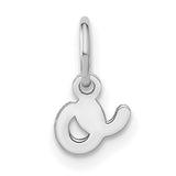 14k White Gold Ampersand Pendant Charm, Minimalist Symbol Design for Women