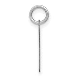 14k White Gold Lowercase Letter P Pendant Charm, Script Initial Design for Women and Unisex Wear