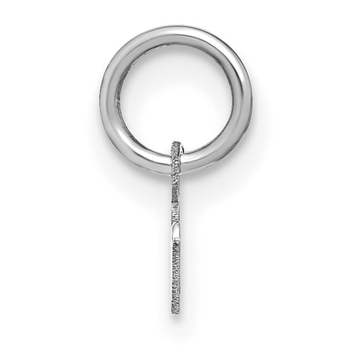 14k White Gold Pendant, Lowercase R Initial Charm, Script Letter Monogram Jewelry