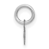14k White Gold Lowercase K Initial Pendant, Script Letter Charm, Polished Monogram Jewelry for Women