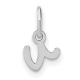 14k White Gold Lowercase K Initial Pendant, Script Letter Charm, Polished Monogram Jewelry for Women
