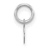 14k White Gold Script Initial W Pendant, Polished Letter Charm for Women