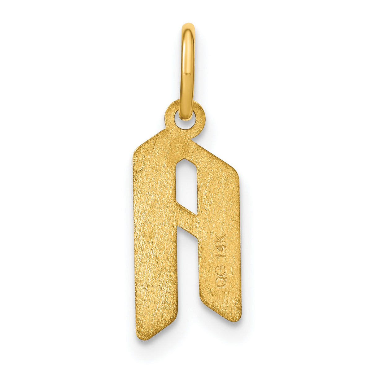 14k Yellow Gold Initial A Pendant Charm, Modern Angular Letter Design for Women or Unisex Wear