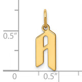 14k Yellow Gold Initial A Pendant Charm, Modern Angular Letter Design for Women or Unisex Wear