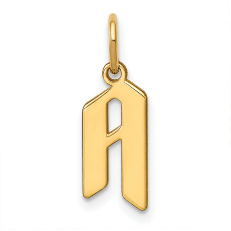 14k Yellow Gold Initial A Pendant Charm, Modern Angular Letter Design for Women or Unisex Wear