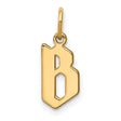 14k Yellow Gold Letter B Pendant Charm, Bold Stylized Initial Monogram for Men or Women
