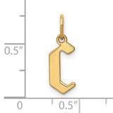 14k Yellow Gold Initial Pendant, Gothic Letter C Charm, Monogram Jewelry for Women or Unisex