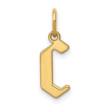 14k Yellow Gold Initial Pendant, Gothic Letter C Charm, Monogram Jewelry for Women or Unisex