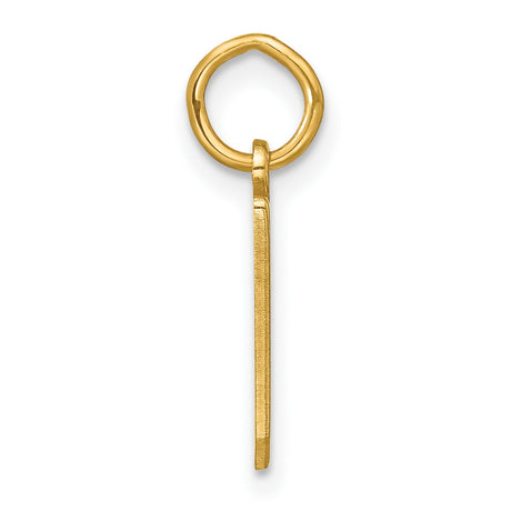 14k Yellow Gold Pendant, Gothic Lowercase Letter B Charm with Cutout Design