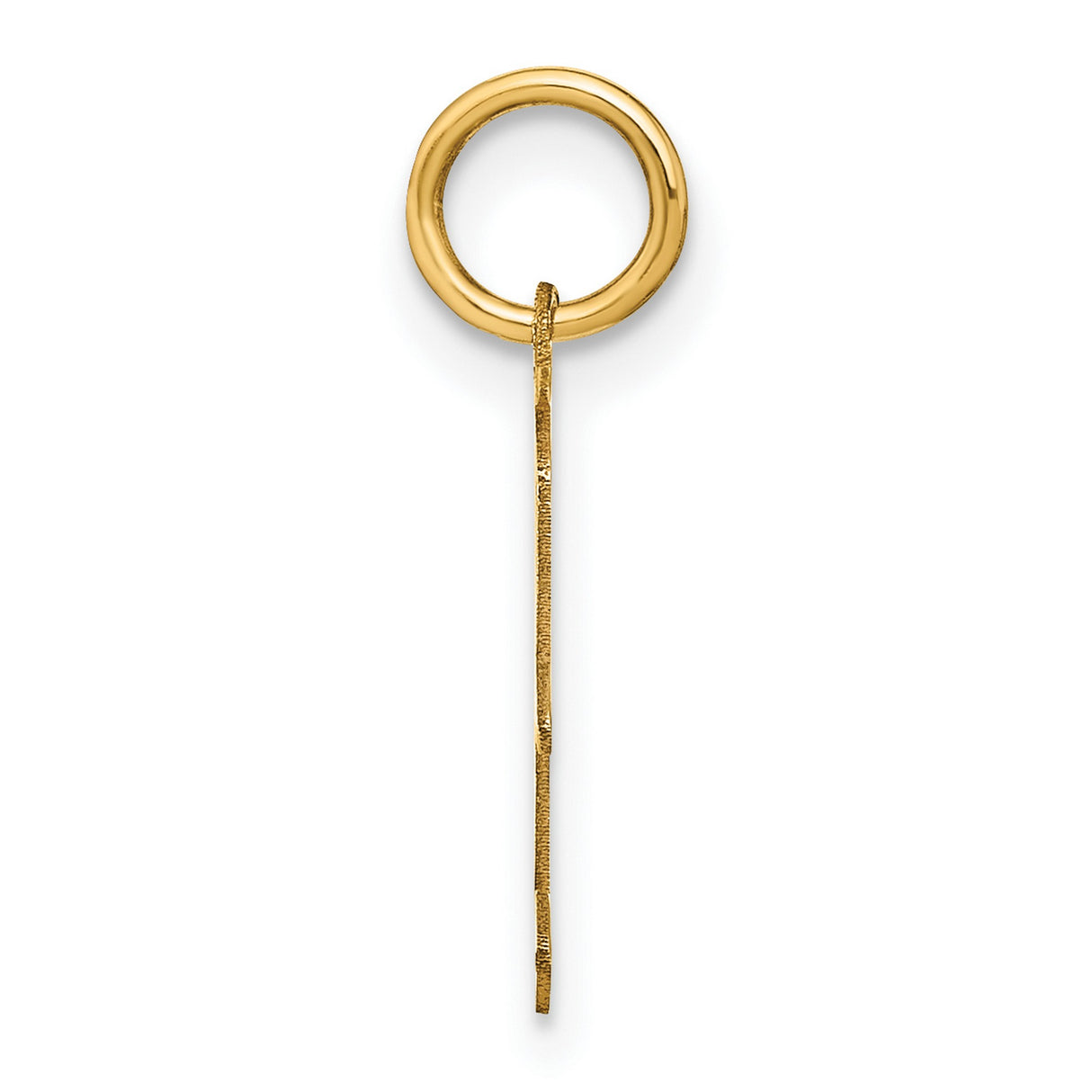 14k Yellow Gold Letter F Pendant Charm, Polished Script Initial Design for Women or Unisex Wear