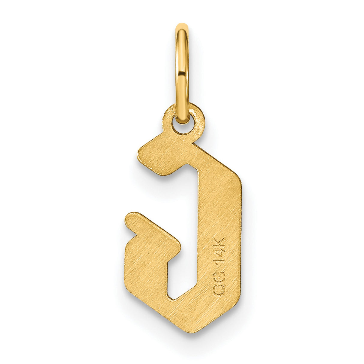 14k Yellow Gold Gimel Pendant, Hebrew Letter Symbol, Jewish Faith Unisex Charm