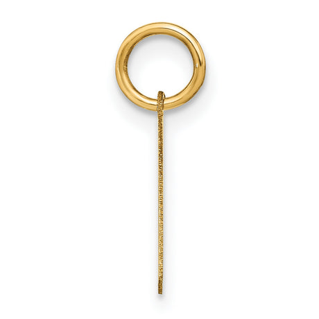 14k Yellow Gold Letter H Pendant, Block Initial Charm, Flat Modern Monogram Design for Women and Men