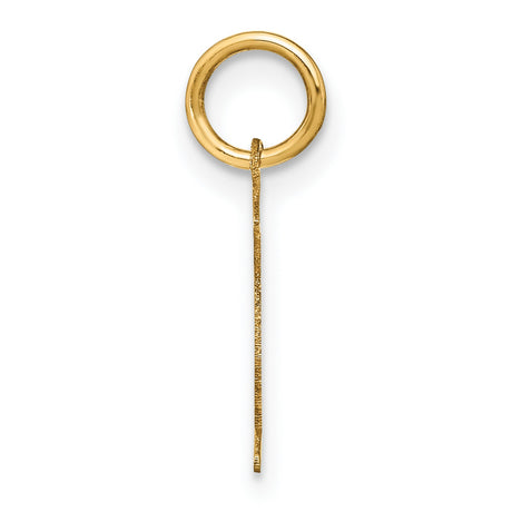 14k Yellow Gold Initial I Pendant, Block Letter Charm with Polished Finish for Women