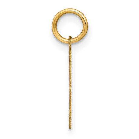 14k Yellow Gold Letter J Pendant Charm, Polished Dainty Alphabet Jewelry for Women or Unisex