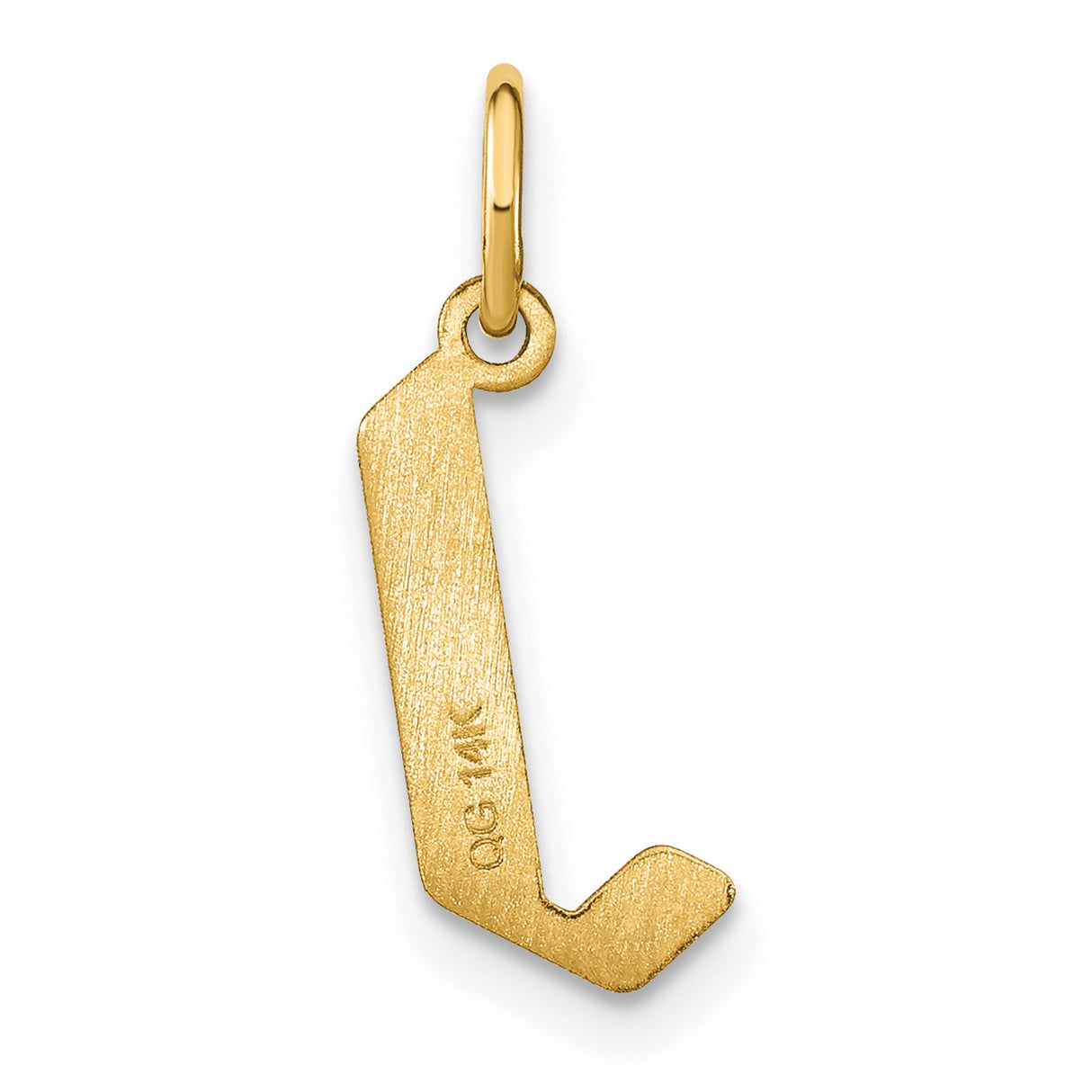 14k Yellow Gold Letter J Pendant Charm, Polished Dainty Alphabet Jewelry for Women or Unisex
