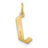 14k Yellow Gold Letter J Pendant Charm, Polished Dainty Alphabet Jewelry for Women or Unisex